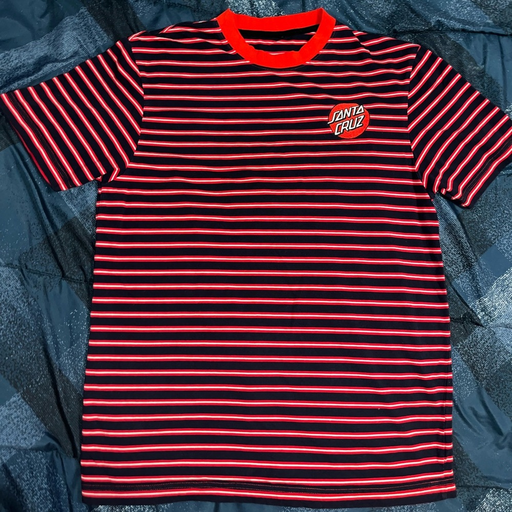 Santa Cruz Navy & Red Stripe T-Shirt